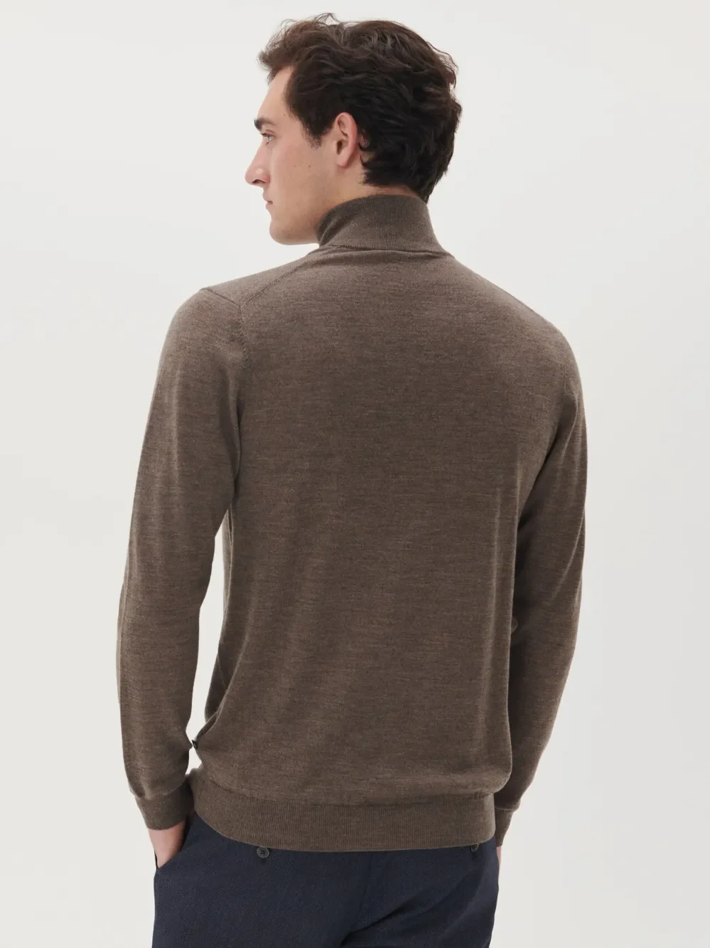 Produktbilde 2 av MAmason Merino Ull Genser-Half-zip - Brun