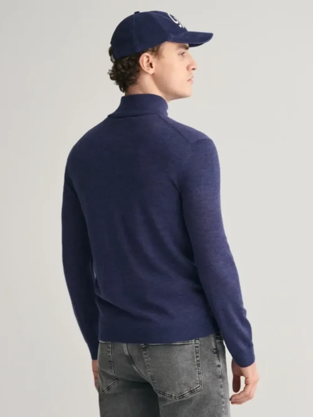 Produktbilde 2 av Merino Ull Genser Half Zip- Blå