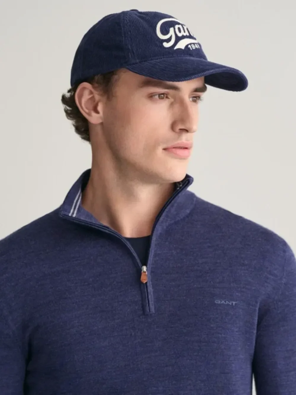 Produktbilde 3 av Merino Ull Genser Half Zip- Blå